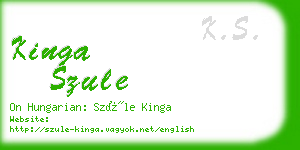 kinga szule business card